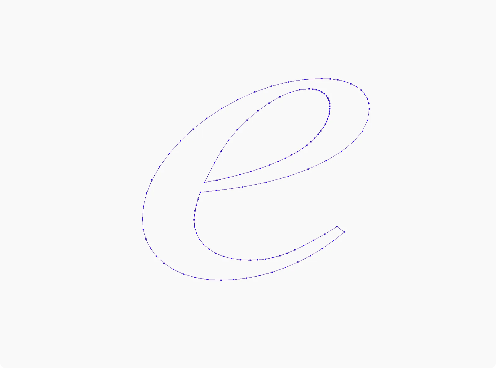 fig.11 freetype 解析字符 ‘e’,并绘制其轮廓
