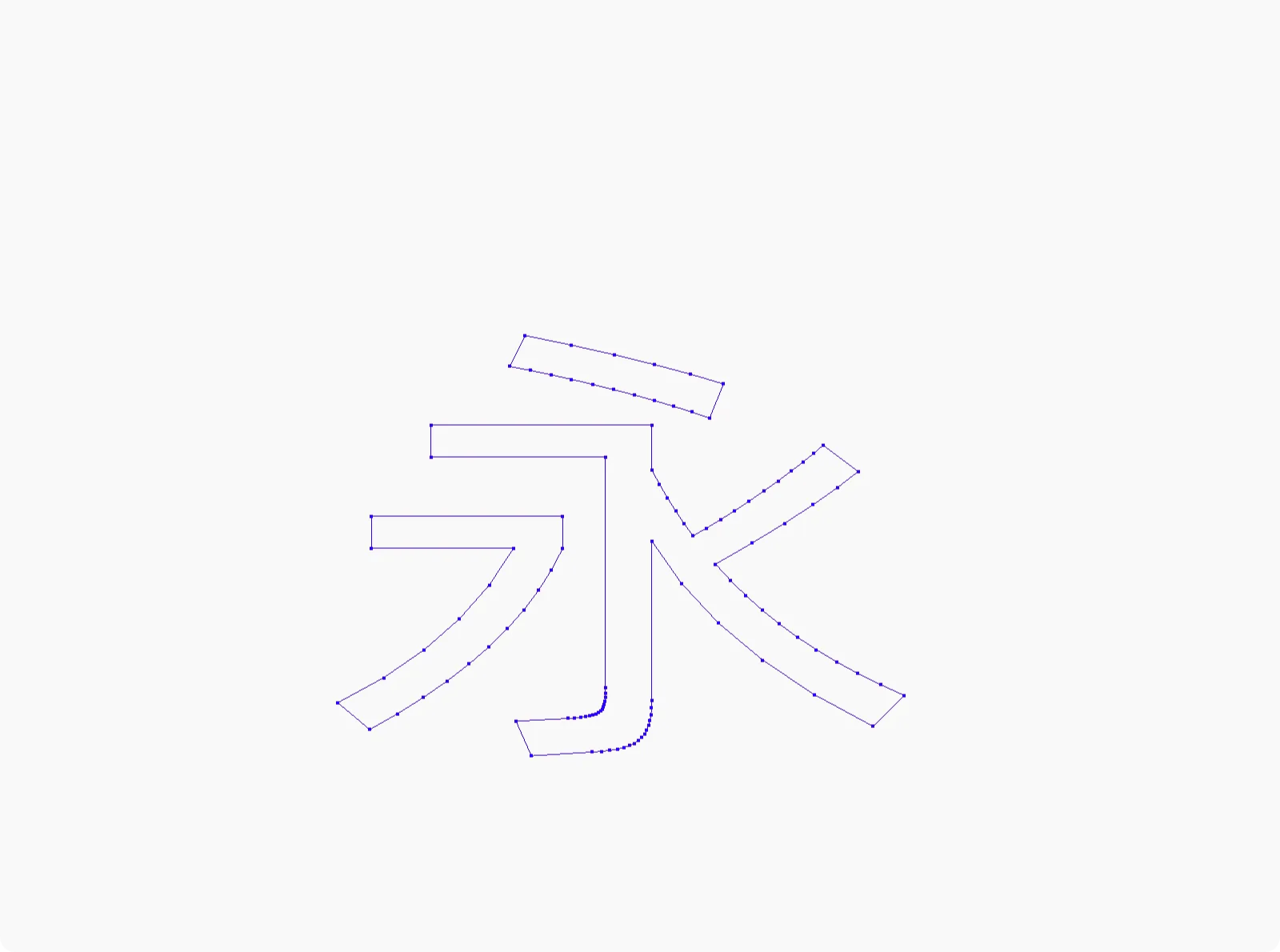 fig.12 freetype 解析文字’永‘，并绘制其轮廓