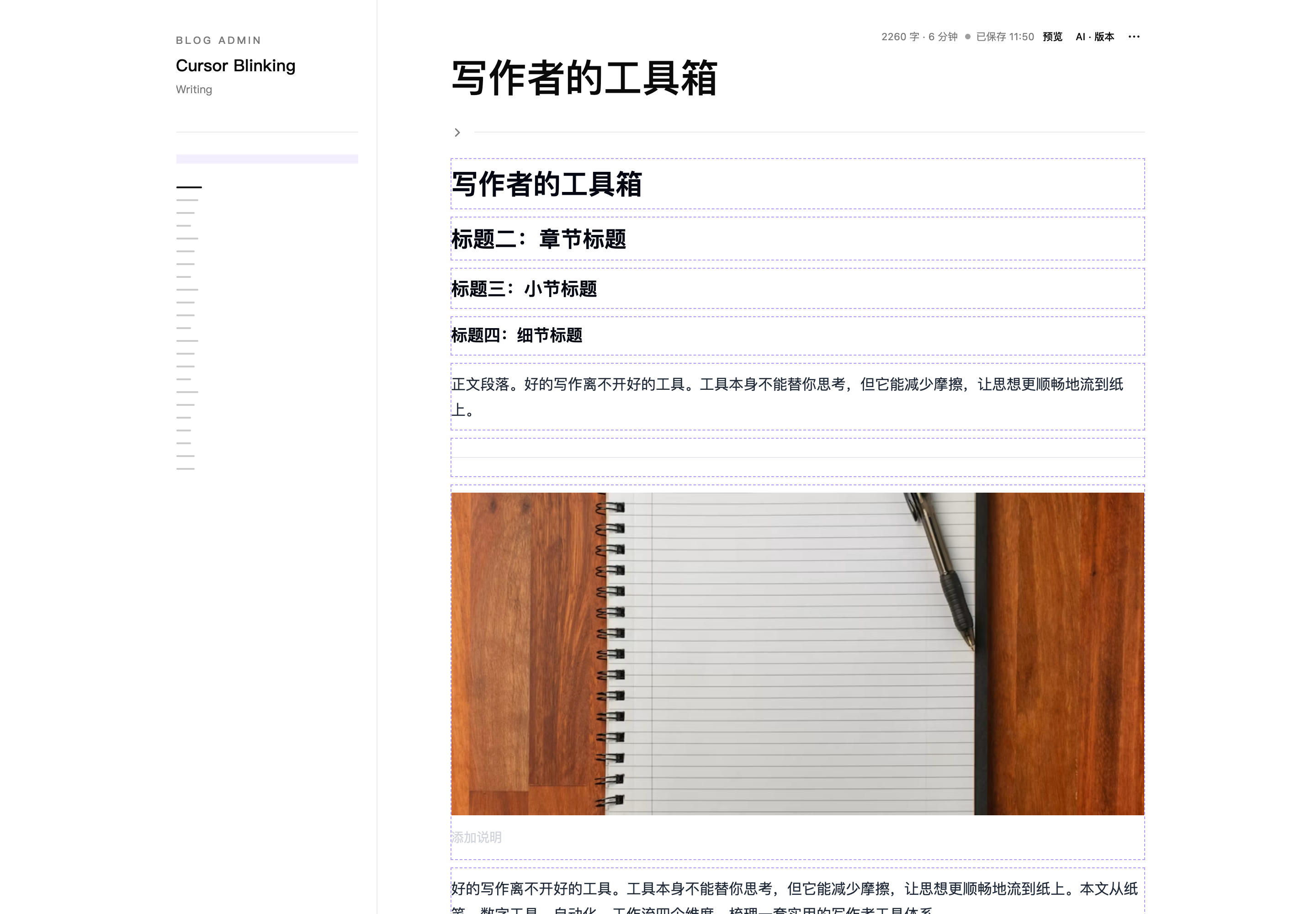 后台编辑页概览